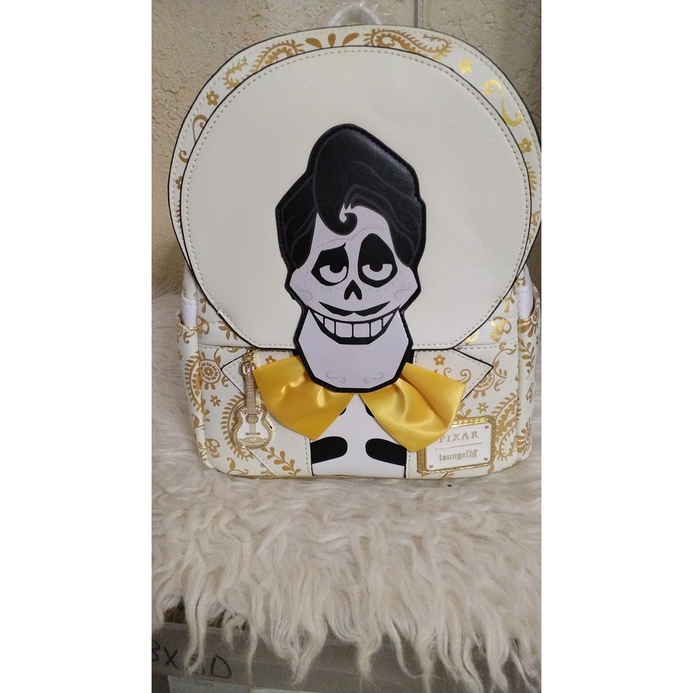 Loungefly Disney Pixar Coco Ernesto de la Cruz Mini Backpack White Gold HT NWT